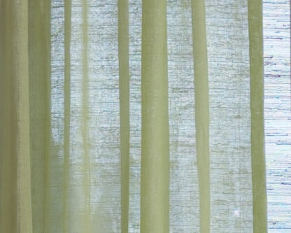 Calyz Pale Yellow 100% Linen Gauze Curtain - Image 2